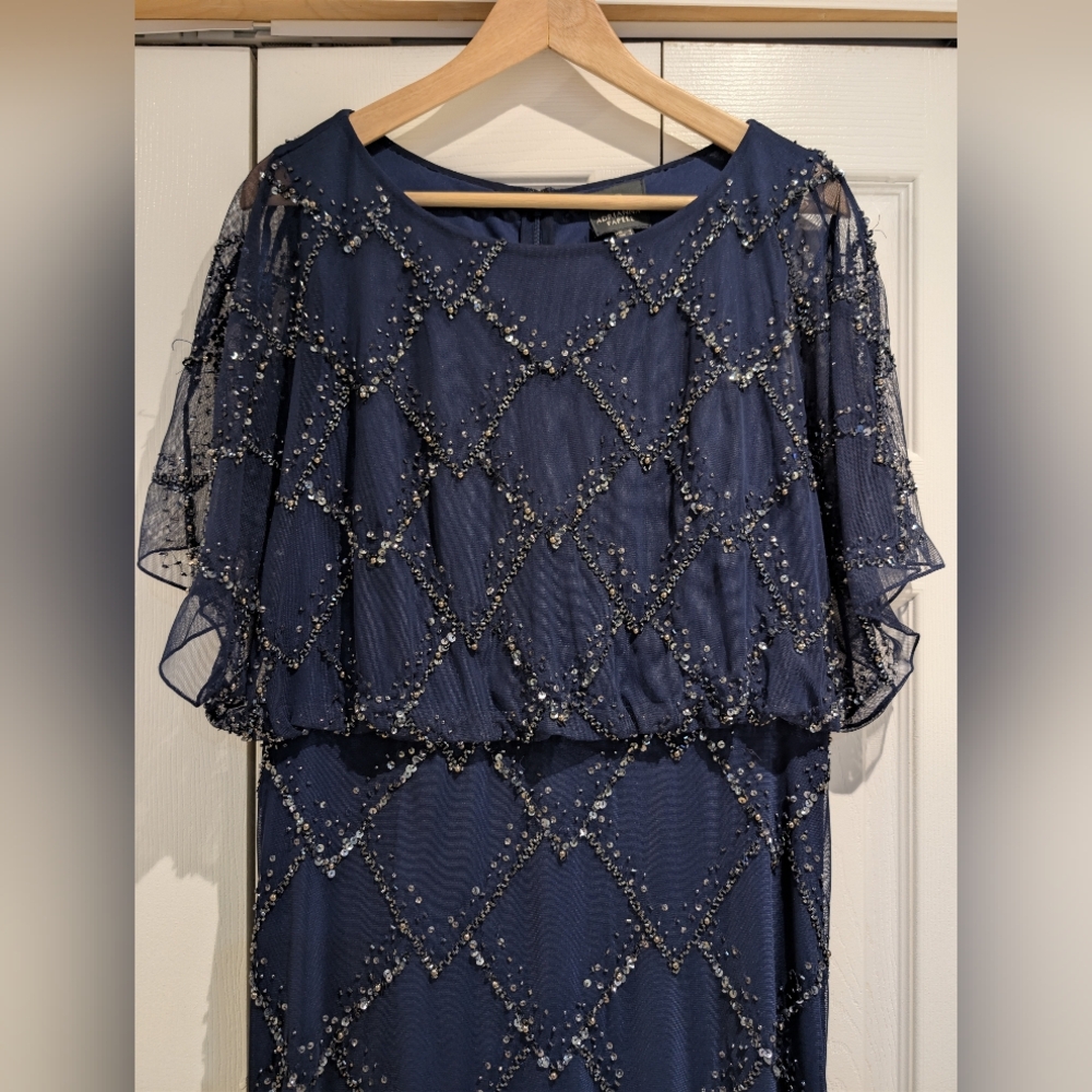 Adrianna Papell Blouson Beaded Gown - Picture 4 of 7